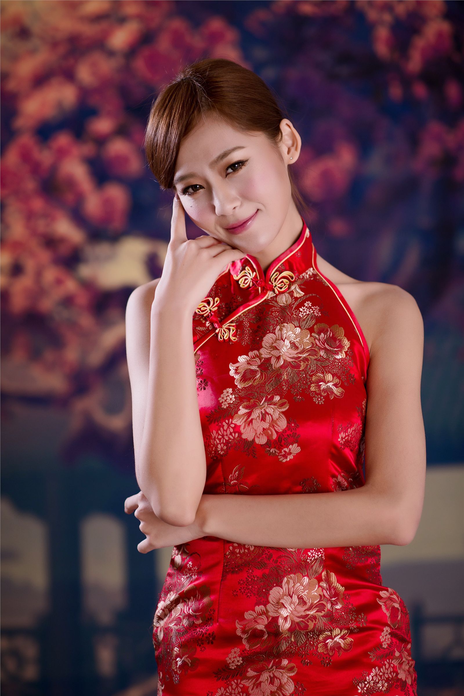 Beautyleg Winnie小雪红色旗袍性感迷人